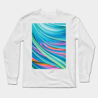 Blue Daylight Abstract Art Strands Long Sleeve T-Shirt